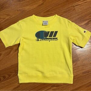 Champion Yellow Short Sleeve Crew Neck Lightweight Sweatshirt size 6